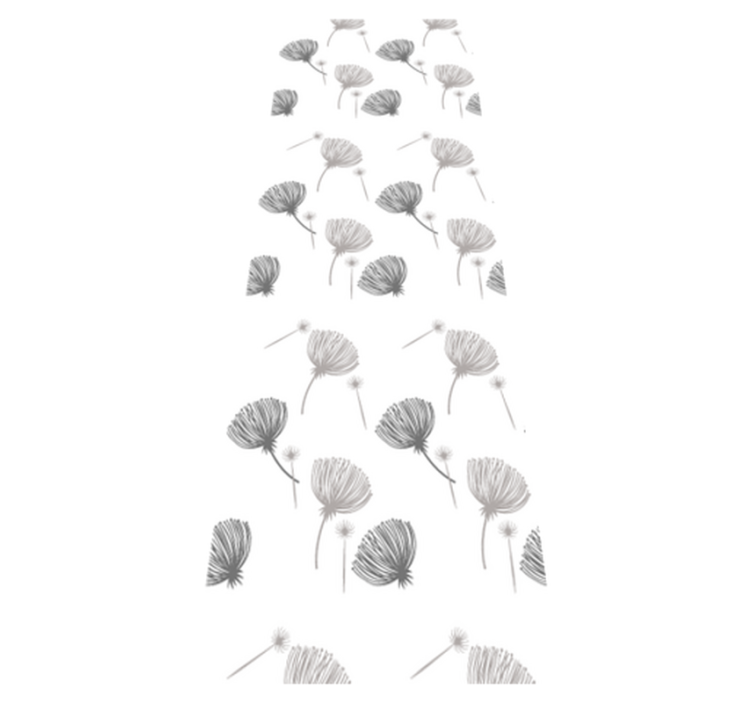 卧室乙烯基地毯，白色草甸花卉图案 - TenStickers