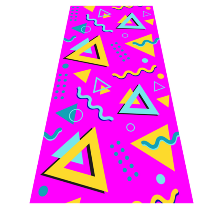 卧室乙烯基地毯，孟菲斯复古80几何图形 - TenStickers