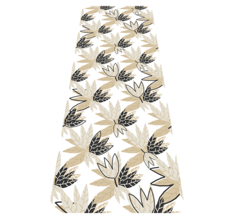 卧室乙烯基地毯北欧风格手绘棕色叶子 - TenStickers