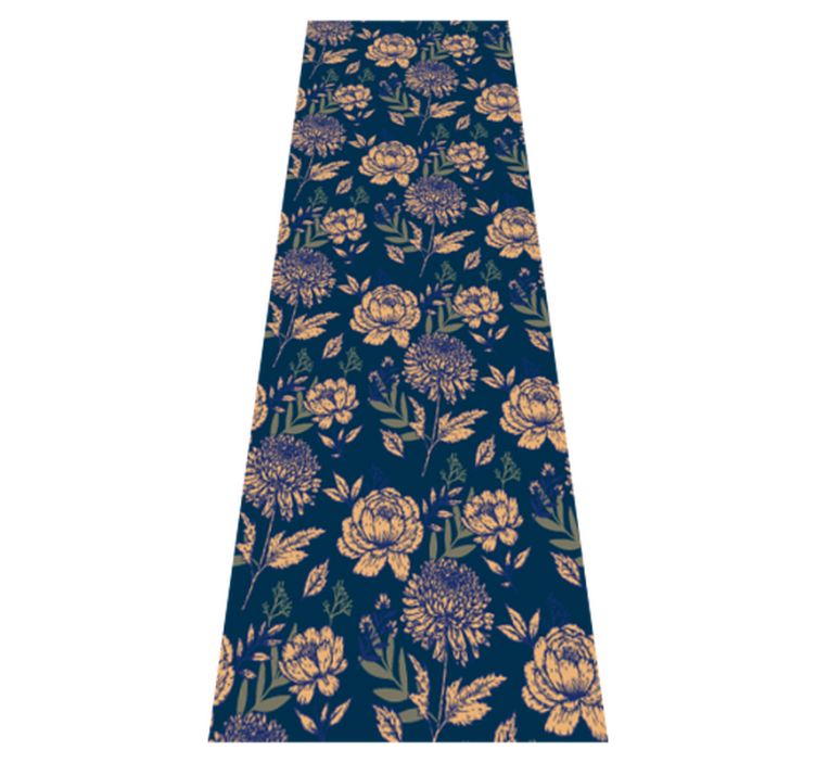 卧室乙烯基地毯法式蓝黄图案 - TenStickers