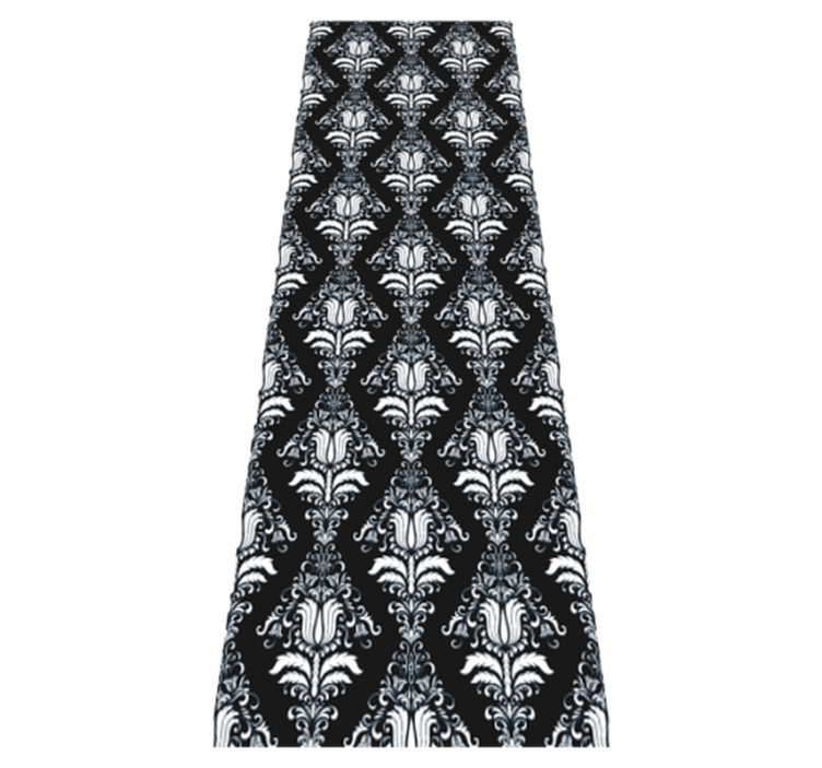 卧室乙烯基地毯法式省庄黑白图案 - TenStickers