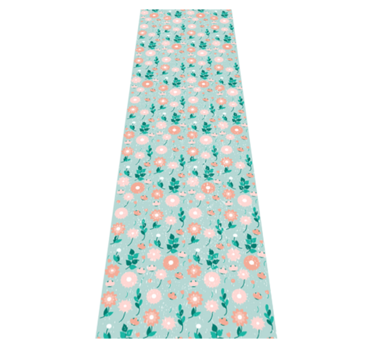 卧室乙烯基地毯蓝色花卉田园风格 - TenStickers