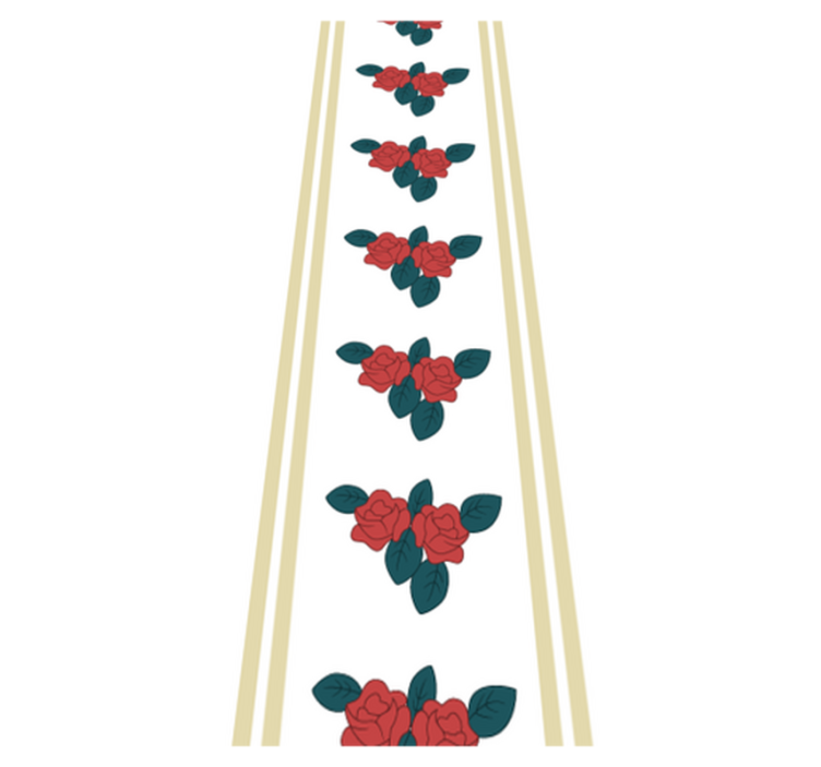 卧室乙烯基地毯，复古红玫瑰图案 - TenStickers