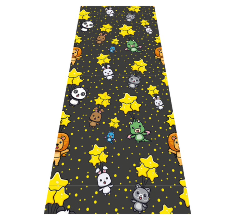 卧室乙烯基地毯可爱动物乘气球飞翔 - TenStickers