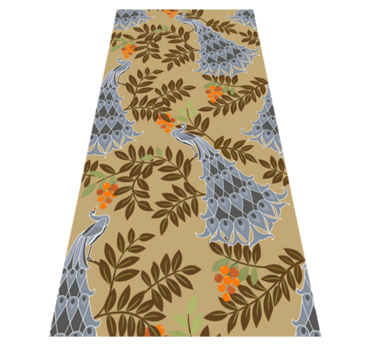 卧室乙烯基地毯采用非洲风格灰色孔雀设计 - TenStickers