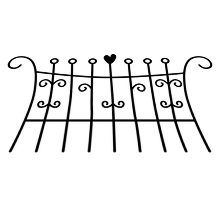 卧室乙烯基地毯心形围栏 - TenStickers