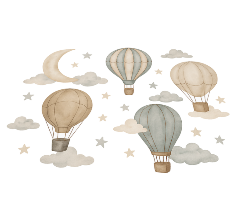 卧室乙烯基地毯星空气球 - TenStickers