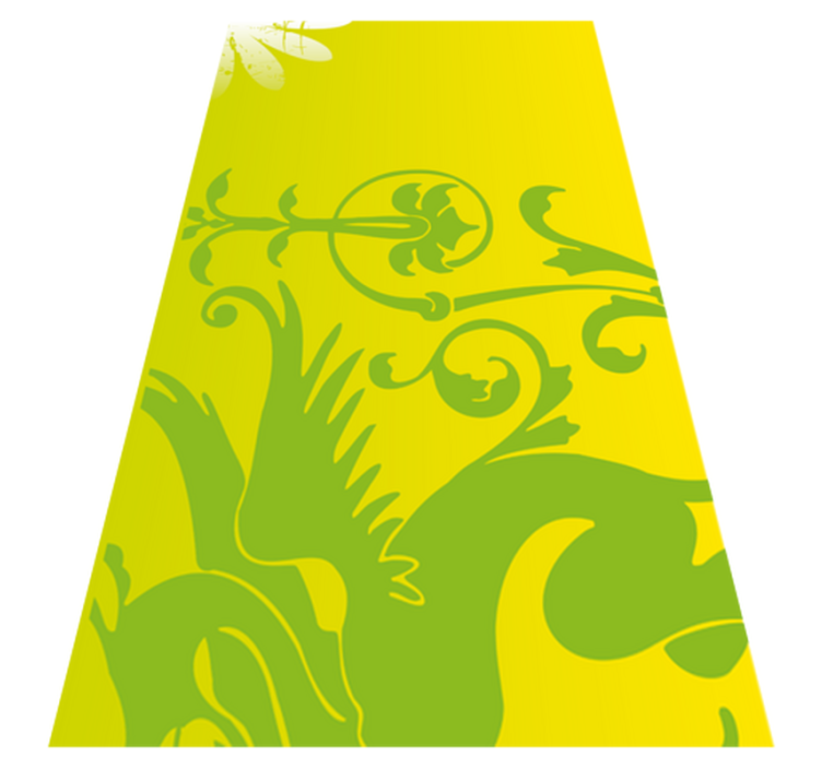 卧室乙烯基地毯绿色龙纹装饰地毯 - TenStickers