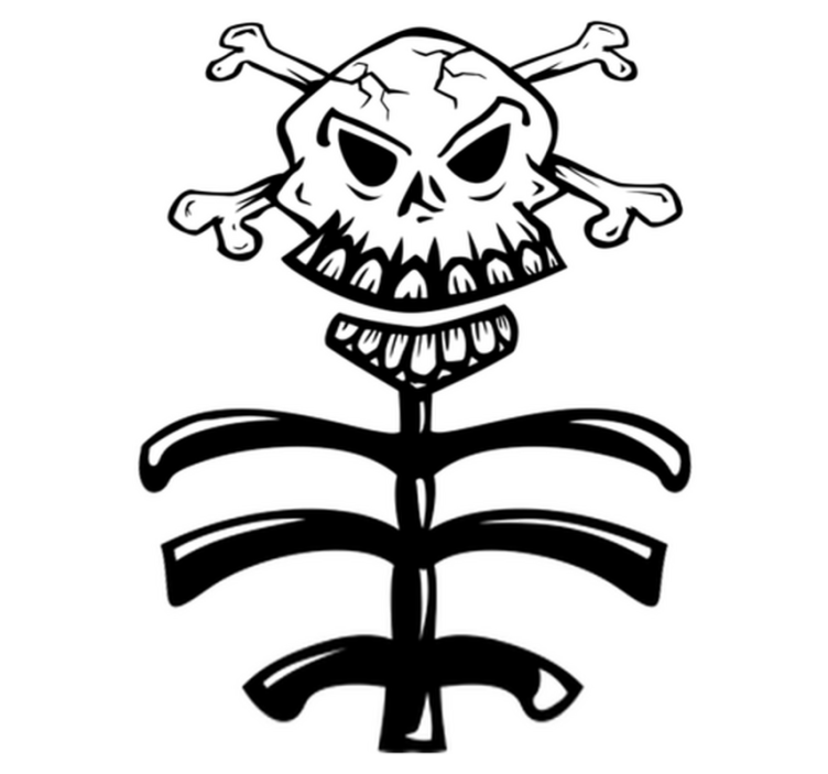 卧室乙烯基地毯装饰骷髅与树干图案 - TenStickers