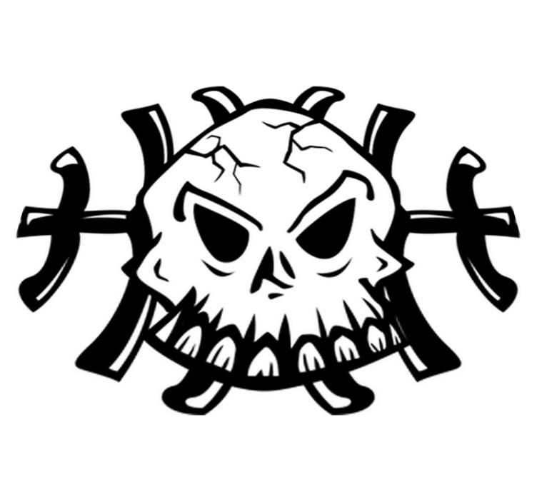 卧室乙烯基地毯装饰骷髅头图案 - TenStickers