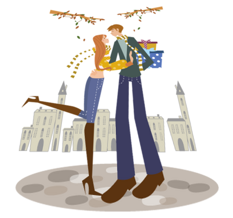 卧室乙烯基地毯秋季情侣装饰地垫 - TenStickers