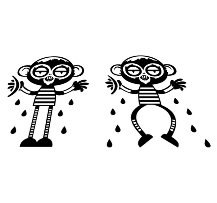 卧室乙烯基地毯猴子情侣装饰地垫 - TenStickers