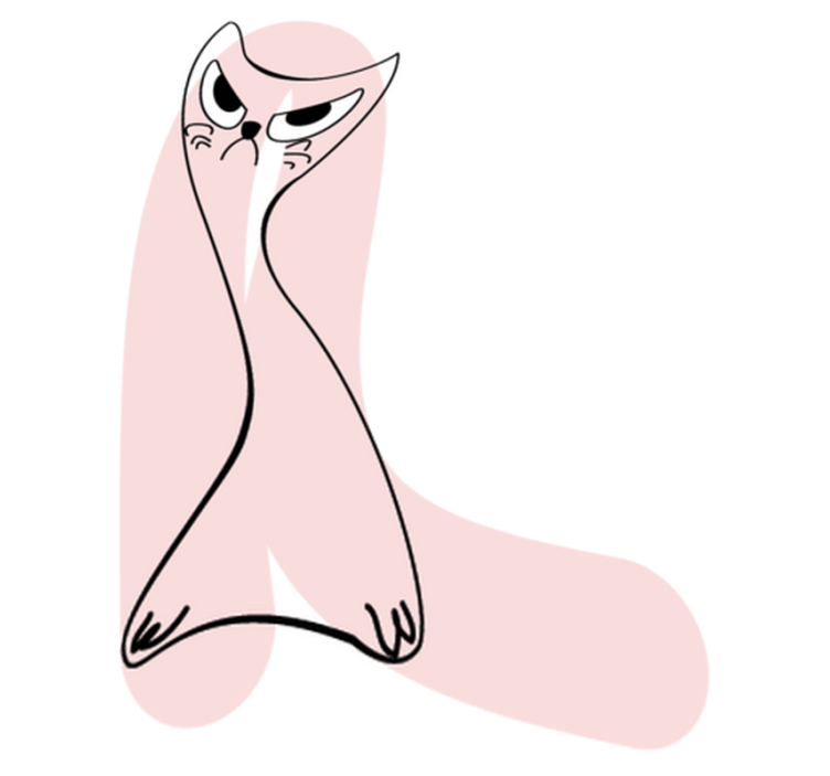 卧室乙烯基地毯可爱粉色猫咪图案 - TenStickers