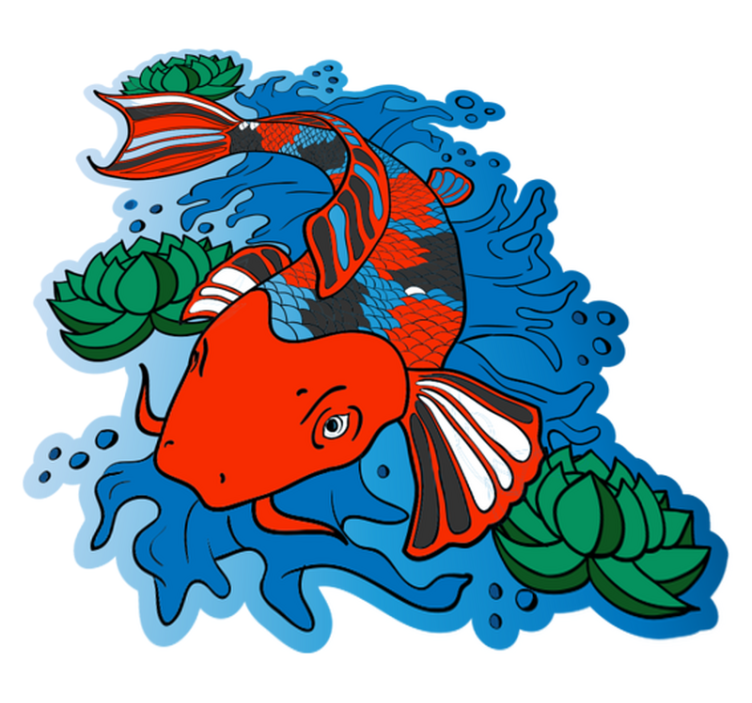 乙烯基地毯动物 “Colorful Koi Fish Illustration” - TenStickers