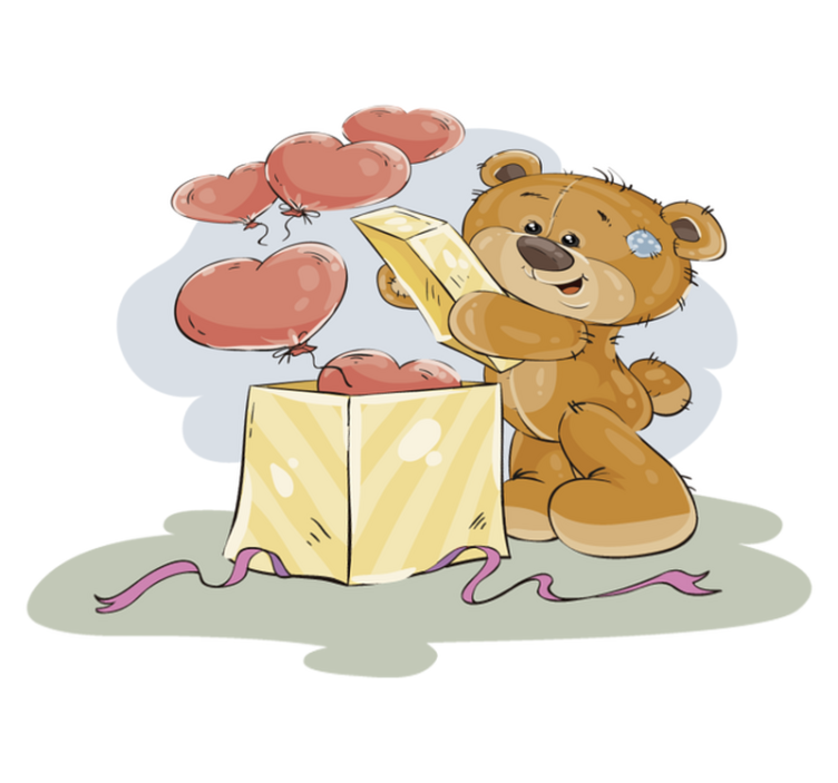 乙烯基地毯托儿所 “泰迪熊庆祝” - TenStickers