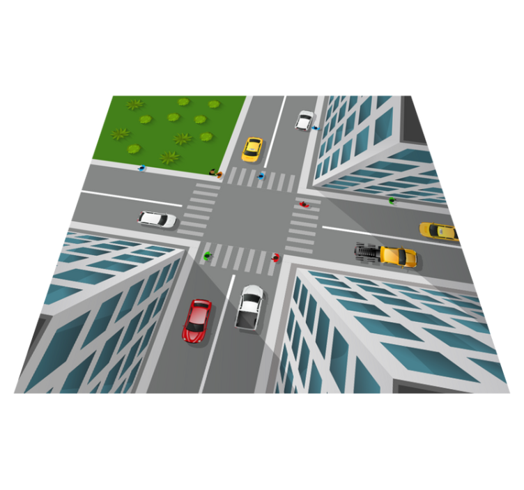 令人惊叹的3d十字路口乙烯基地毯 - TenStickers