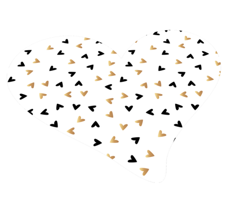 金色和黑色的心最小乙烯基地毯 - TenStickers