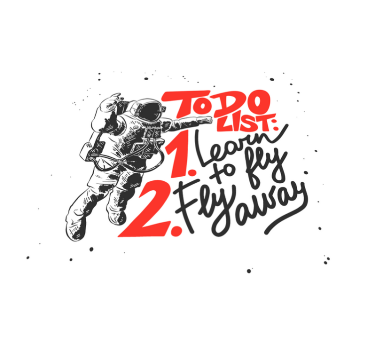 乙烯基地毯与短语 宇航员待办事项清单 - TenStickers