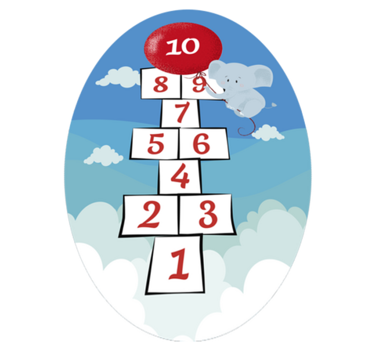 乙烯基地毯 儿童 跳房子气球大象 - TenStickers