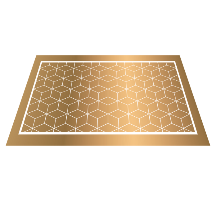 乙烯基地毯几何 几何长方体错觉 - TenStickers