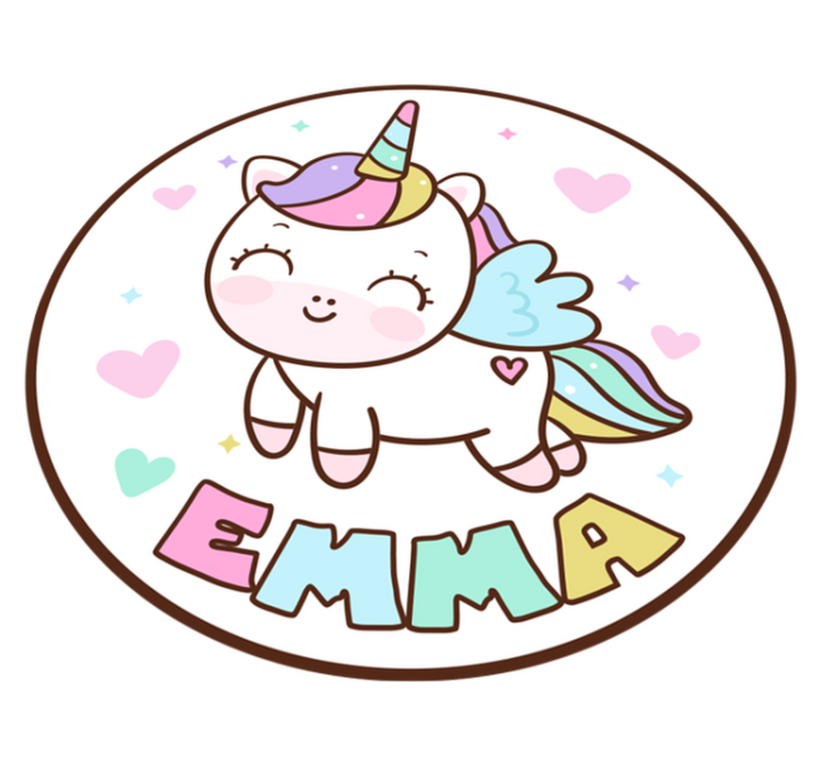 乙烯基地毯名称 可定制的独角兽 - TenStickers