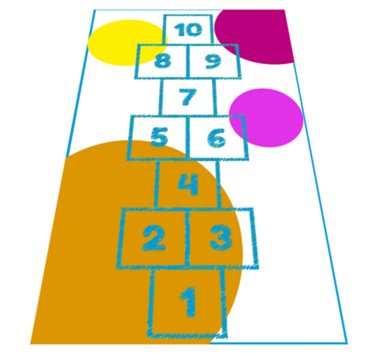 乙烯基地毯游戏 跳房子图形 - TenStickers