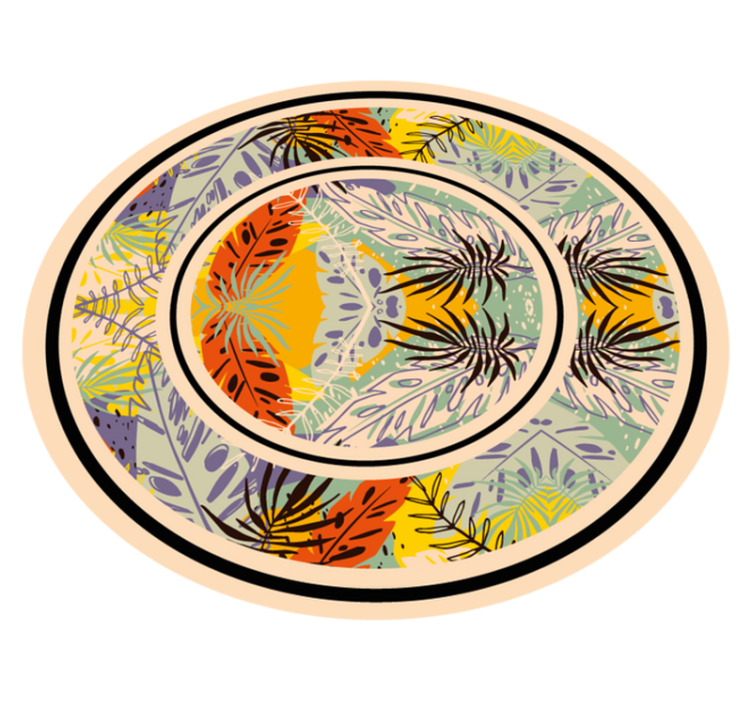 乙烯基花草地毯 植物圆形图案 - TenStickers