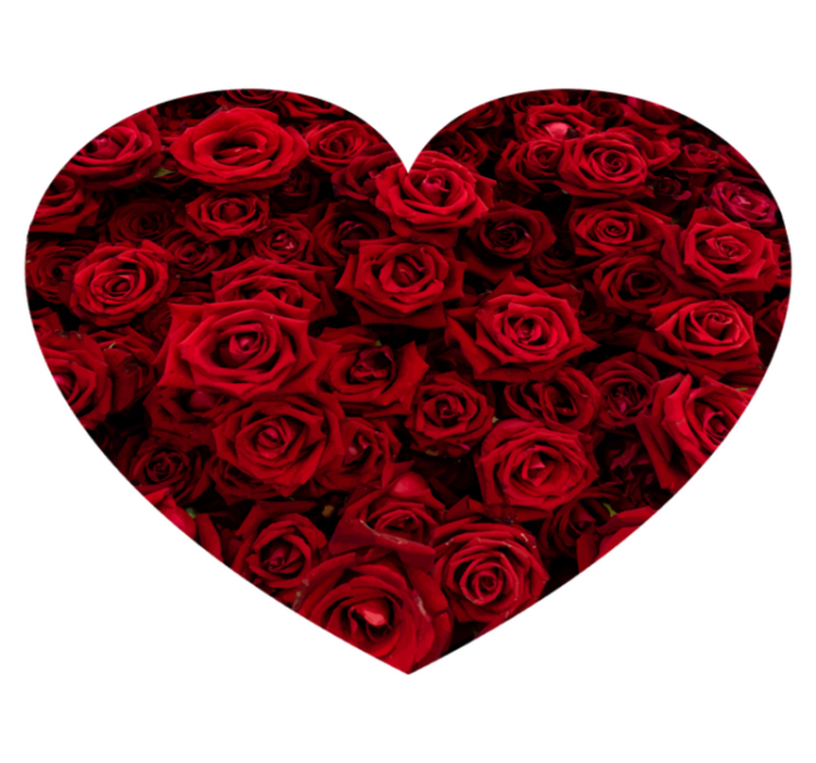 乙烯基花草地毯 心形的浪漫 - TenStickers