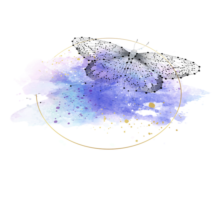 乙烯基花草地毯 蝴蝶水彩 - TenStickers