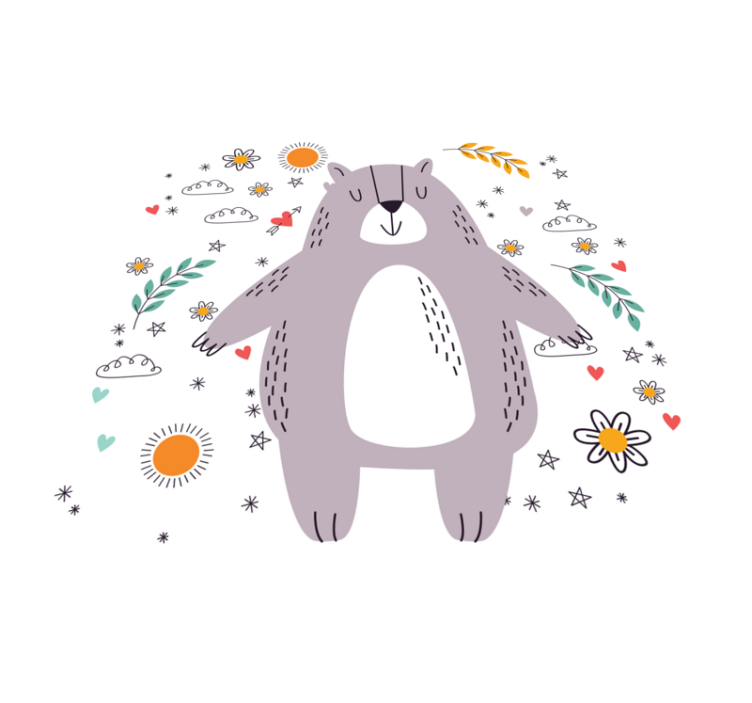 乙烯基地毯 儿童 异想天开的熊插图 - TenStickers