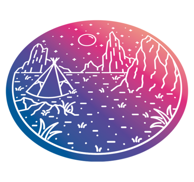 乙烯基地毯特性 露营夜景 - TenStickers