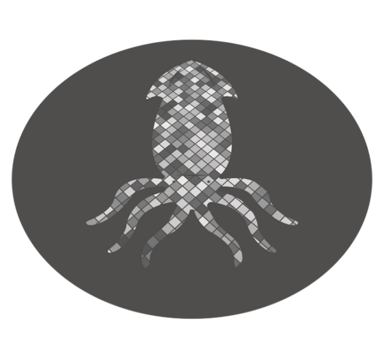 乙烯基地毯 马赛克鱿鱼剪影 - TenStickers