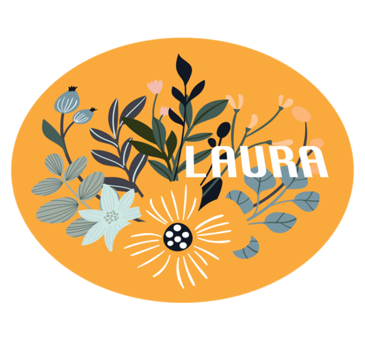 乙烯基地毯名称 自定义花卉徽章 - TenStickers