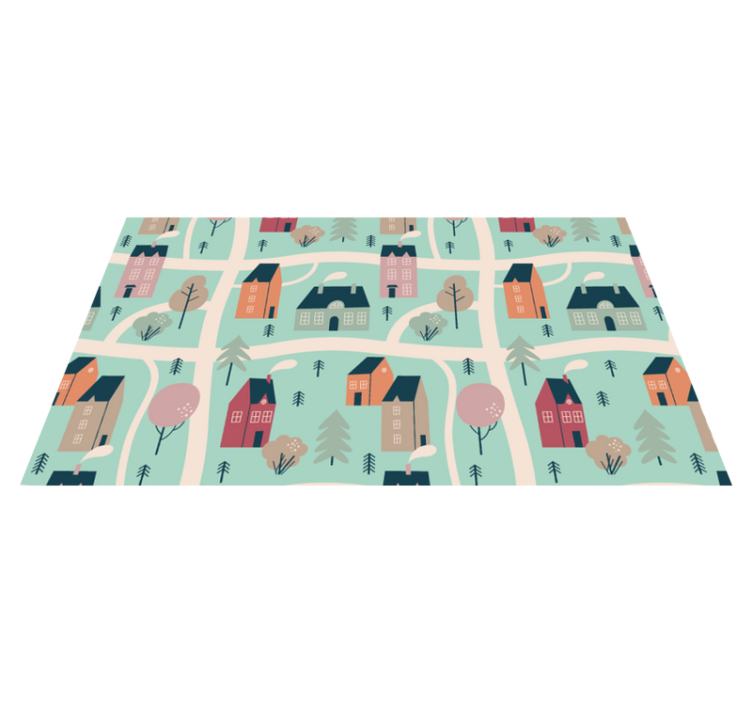 乙烯基地毯 儿童 儿童游乐村 - TenStickers