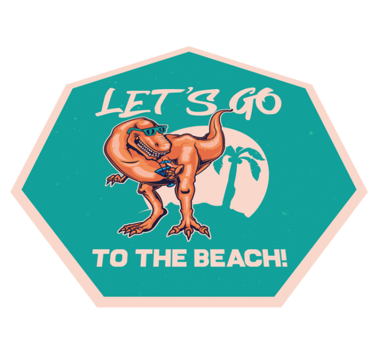 乙烯基地毯动物 海滩恐龙乐趣 - TenStickers