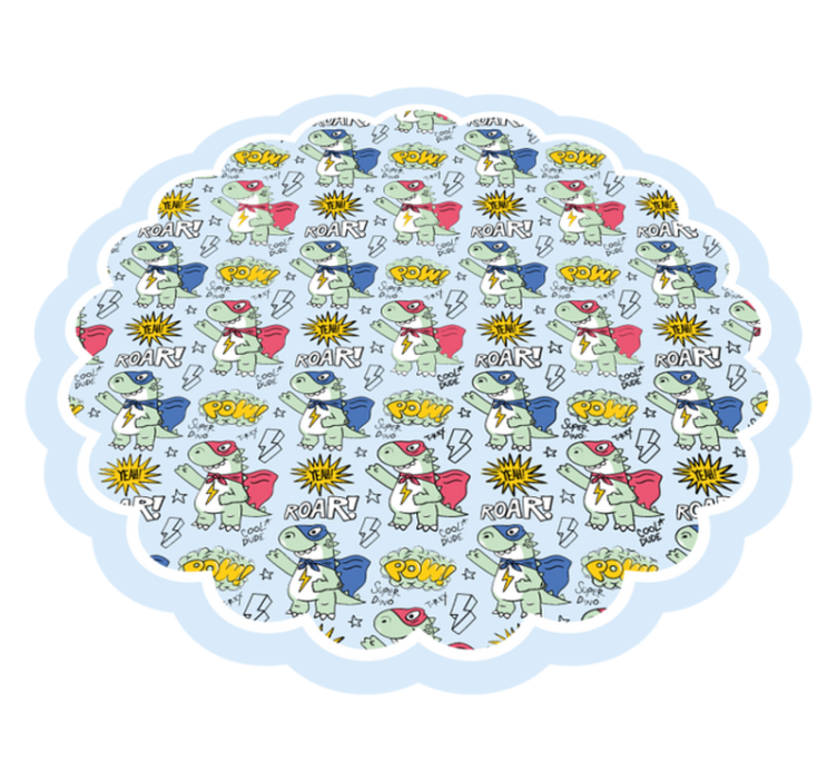 乙烯基地毯 儿童 超级英雄恐龙 - TenStickers