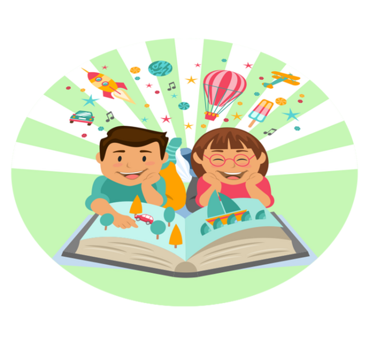 乙烯基地毯 儿童 想象阅读 - TenStickers