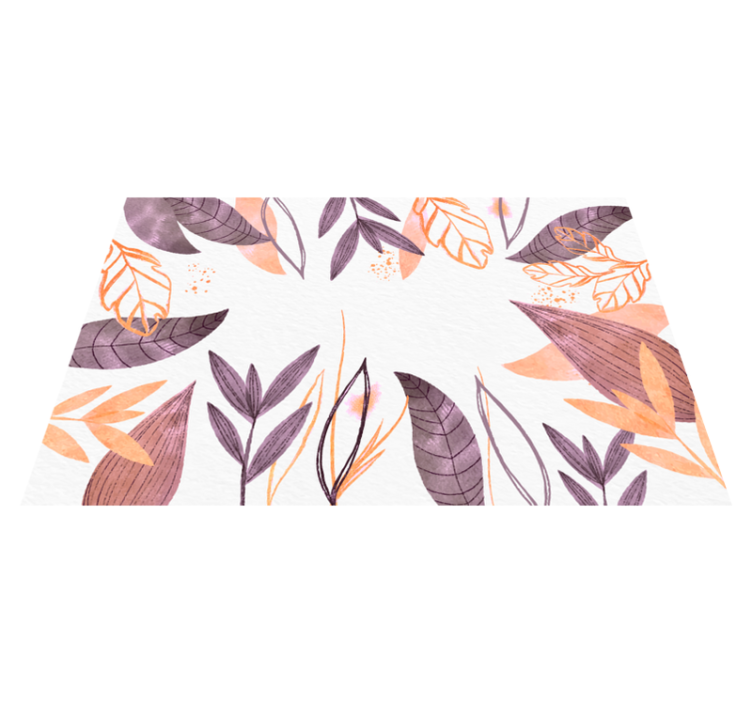 卧室乙烯基地毯优雅叶子图案 - TenStickers