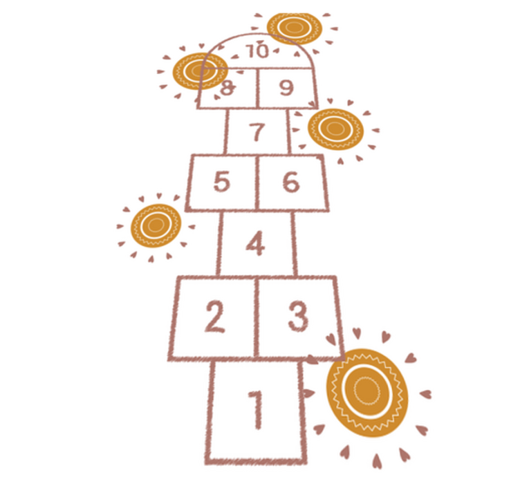 北欧跳房子孩子乙烯基地毯 - TenStickers