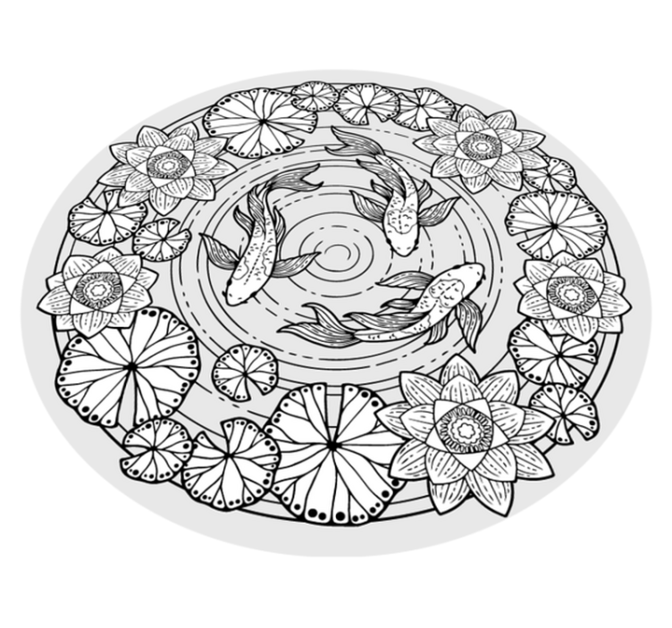 乙烯基地毯动物 锦鲤 鱼 宁静 - TenStickers