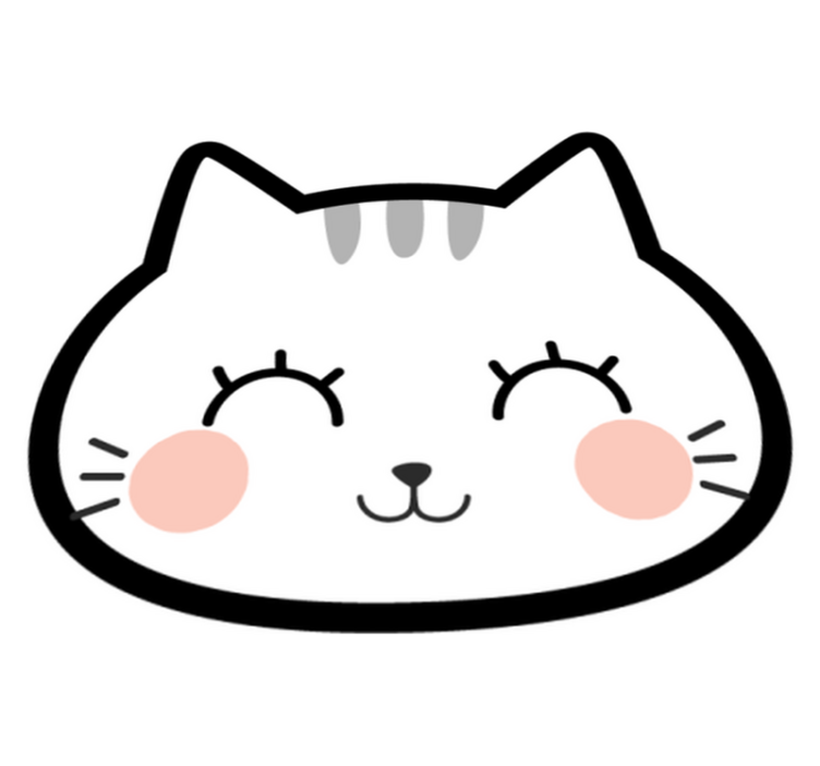 快乐可爱的猫咪脸乙烯基地毯 - TenStickers