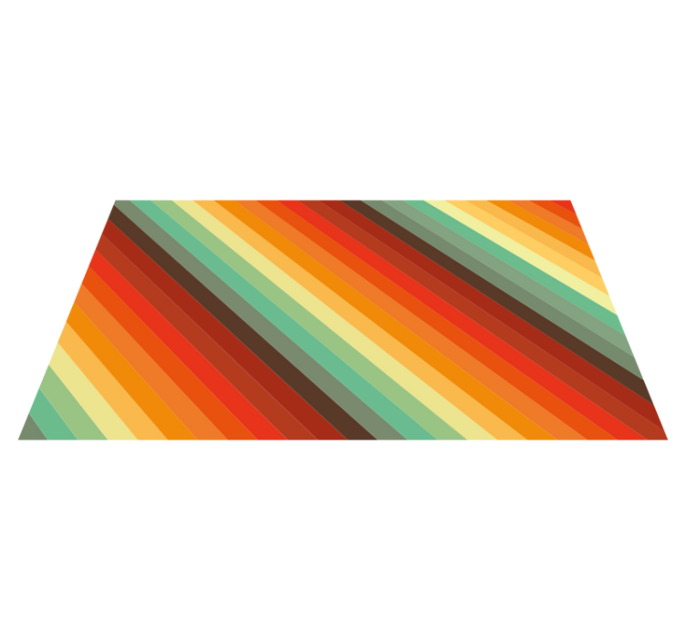 卧室乙烯基地毯色彩斑斓的斜条纹 - TenStickers