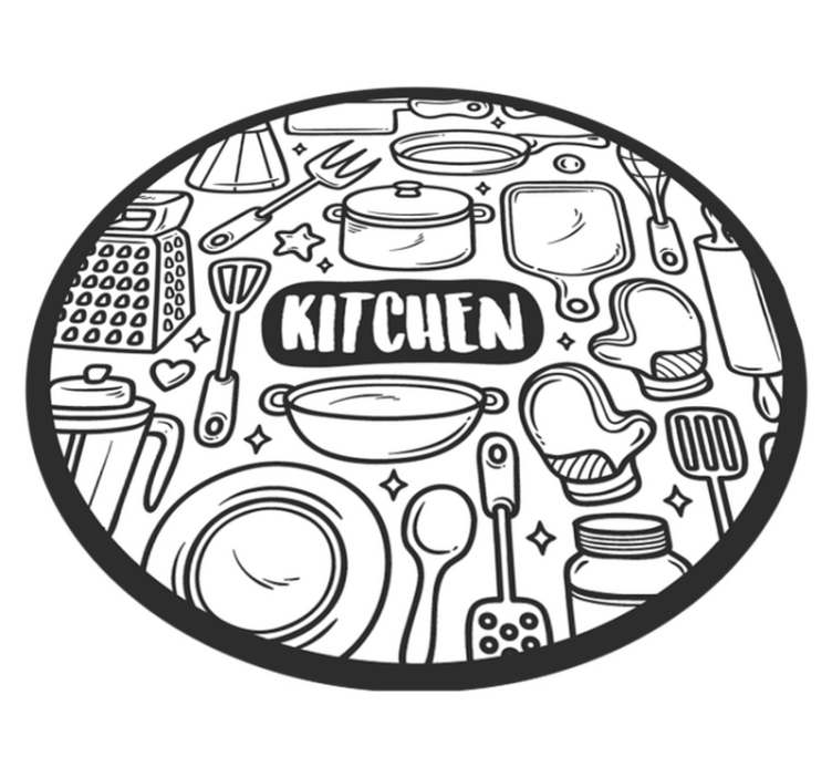 涂鸦灰色工具厨房地砖 - TenStickers