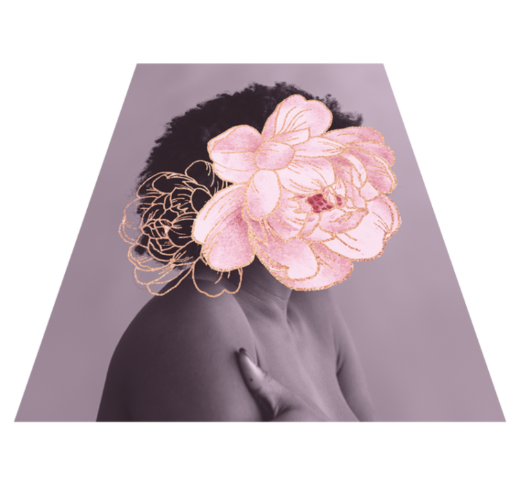 乙烯基地毯客厅优雅植物轮廓 - TenStickers