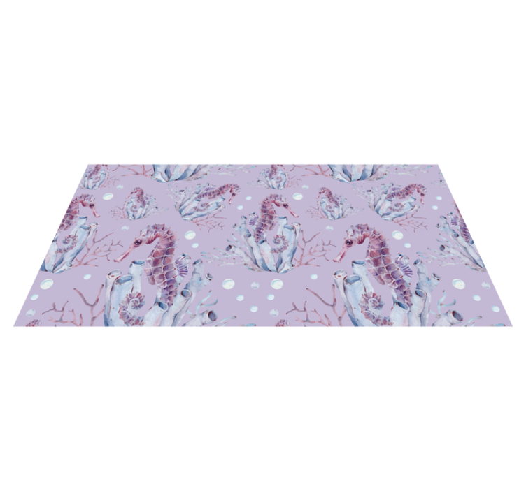 乙烯基地毯浴室海马珊瑚设计 - TenStickers