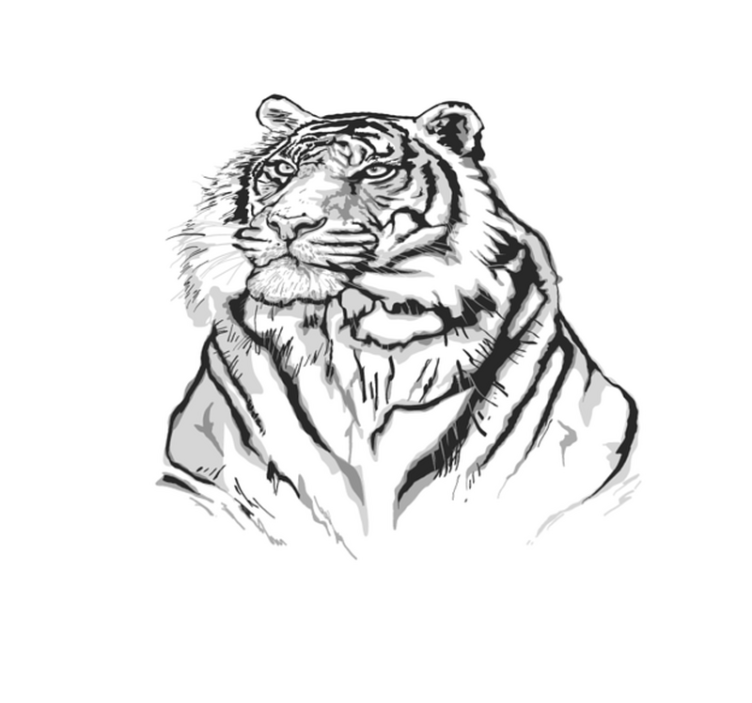 乙烯基地毯动物印花老虎艺术肖像 - TenStickers