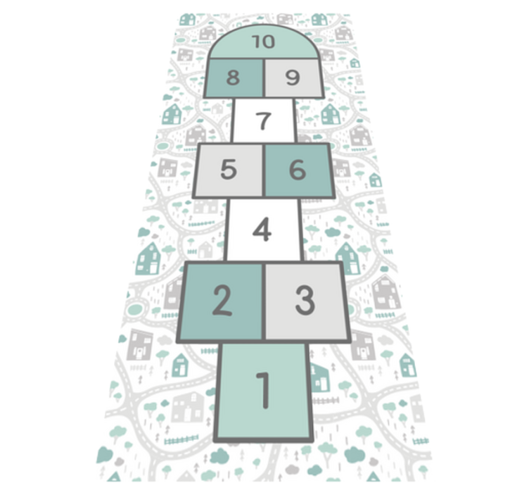 乙烯基地毯游戏跳房子游戏区域 - TenStickers