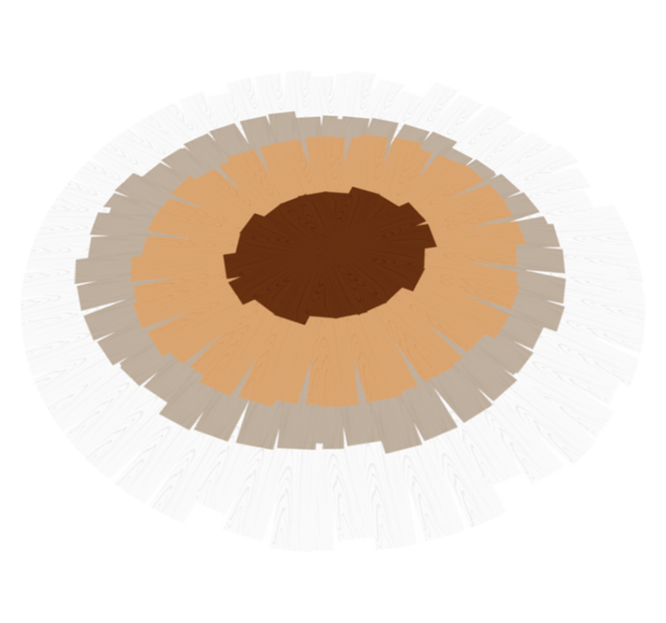 乙烯基地毯木纹圆形树干设计 - TenStickers