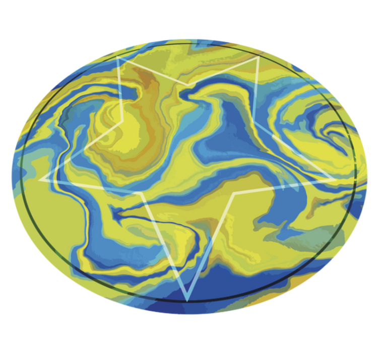 乙烯基地毯蓝黄星星款式 - TenStickers