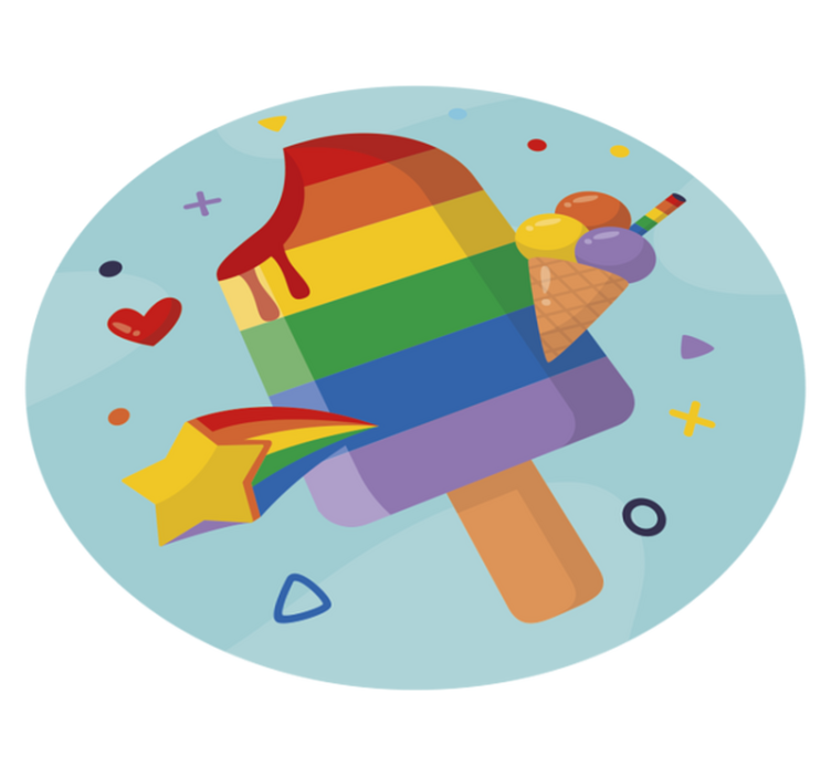 乙烯基地毯色彩缤纷的冰淇淋 - TenStickers